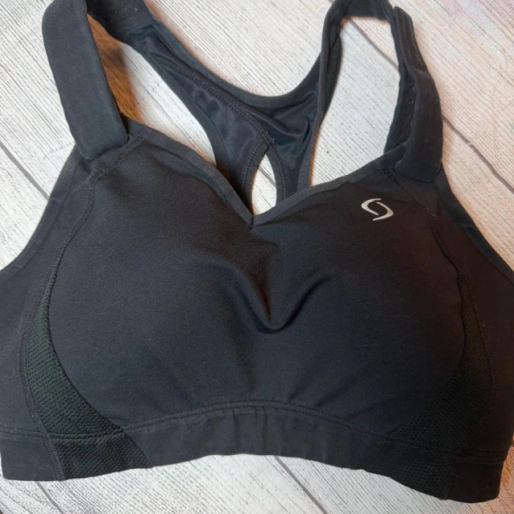 Vintage Moving Comfort Brooks Juno Sports Bra - Black High Impact 34D